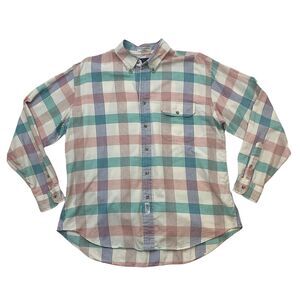 Vintage Austin Reed Shirt Men XL Extra Large Multi Plaid Single Needle Tailoring